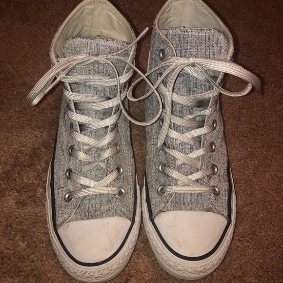 sparkly grey converse
